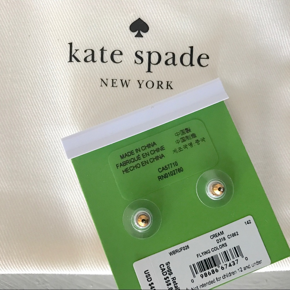 LAST 1 ⭐️Kate ♠️ pearl gold tone sputnick earrings - Picture 4 of 4